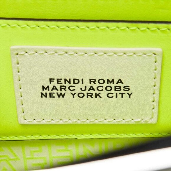 Fendi x Marc Jacobs Neon Yellow Embossed Leather Small Peekaboo Iseeu XCross - Picture 10 of 11